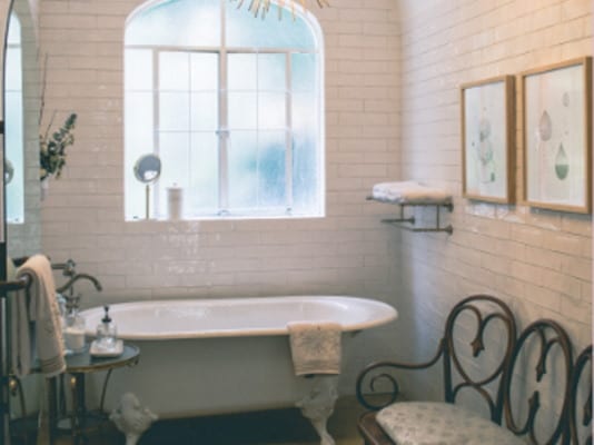 A luxury bathroom renovation with free standing bath